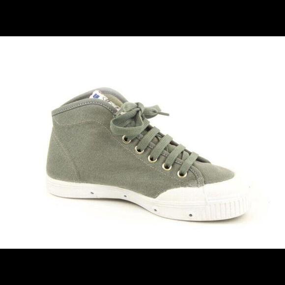 NEW SPRING COURT WOMENS B1 MID CUT GREY CANVAS WHITE SOLE SNEAKERS US 9 / EU 40 - Picture 4 of 5